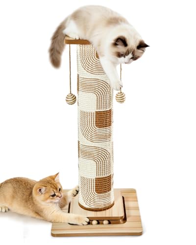 Odoland 31" Tall Large Cat Scratching Post with Replaceable Scratcher Pad - color: Geometry