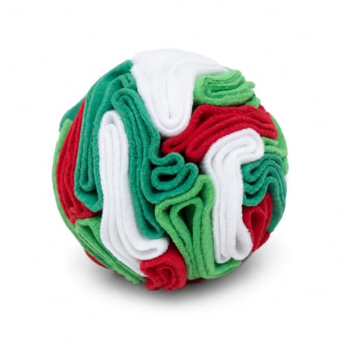Multi-Color Snuffle Ball for Dogs, Nature-Themed Camouflage Slow Feeder Toy, Dirt-Hiding Design for Indoor/Outdoor Mental Enrichment, Puzzle Game for All Breed Sizes,Machine Washable - color: White & Green, size: Small