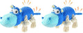 TOOPTATE Hippo Squeaky Dog Toys (Blue, Medium) (Pack of 2) - color: Blue, size: Medium (Pack of 2)