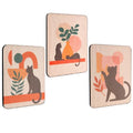 Ownpets Wall Mounted Cat Scratcher with Adhesive Strips, Cute Design, Red - color: Red-3pack