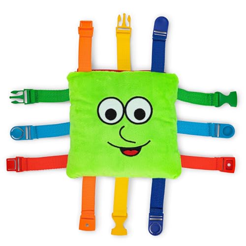 Buckle Toys, Buster Square, Learning Activity, Easy Travel Toy for Toddlers - size: 6.5 inches