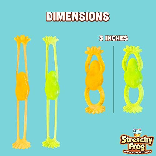 PICK A TOY Slingshot Rubber Frog 24 Set, Sticky Toys You Throw At The Wall, Stretchy Wall Crawler Toy, Party Favors for Kids Ages 4-8 and 8-12, Goodie Bags, Pinata Filler - style: Frog (24 Sets)