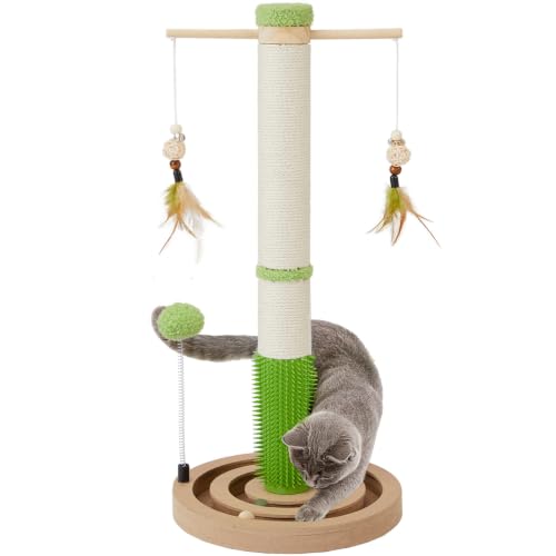Cat Scratching Post, 26" Tall Scratch Post with Hanging Toy for Kittens - size: 26 Inch Tall