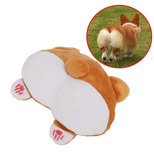 Plush Squeaky Butt Toys, Corgi Ass Plush Squeaky Toy Cute Brown Corgi Ass Pet Tooth Cleaning Toys for Small and Medium-Sized Pets