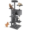 FDW | 54" Cat Tree Tower | Light Gray | Multi-Level Indoor Activity Center - color: Light Gray