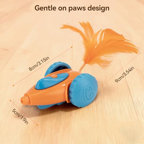 Migipaws cat Toy, Automatic Interactive Migicar Toy Like a Mouse, Intelligent Programme, Rechargeable Kitten Toy - style: Orange