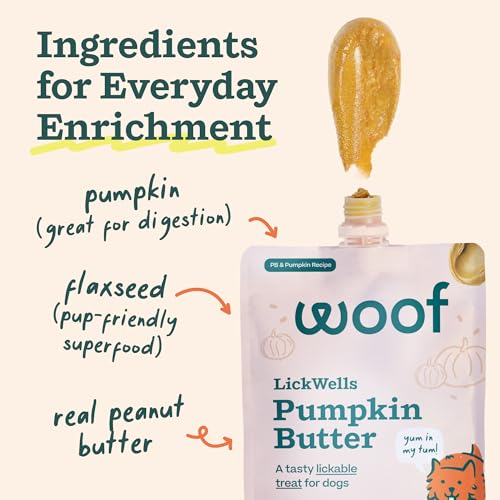 Woof Green FlipMat & LickWells Pumpkin Butter Dog Lick Mat Spread, 12 oz