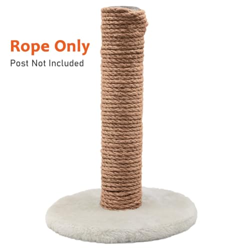 1/4in 164FT Natural Sisal Rope for Cat Tree, Cat Scratch Rope Replacement - color: Light Brown, size: 164FT
