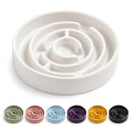 Ceramic Slow Feeder Dog Bowl 1.5 Cup Puzzle Dish for Small Medium Dogs - color: Ceramic-White