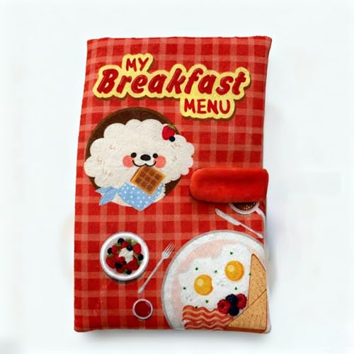 Dog Toy Snuffle Sound Book Treat Hide Puzzle (Breakfast MEU) - color: breakfast meu