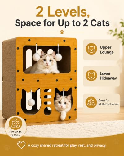Cardboard Cat Scratcher House for Small Cats and Kittens