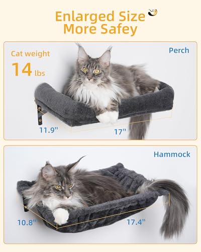 Aechonow Heavy Duty Cat Wall Shelves for Large Cats, 5-in-1 Cat Furniture