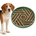 Silicone Slow Feeder Dog Bowl with Suction Base, Anti Choking Pet Bowl - color: Single silicone Green