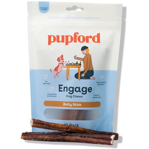 Pupford Bully Sticks for Dogs & Puppies, Teething Chew Toy (6", 10 Count) - size: 10 Count (Pack of 1)