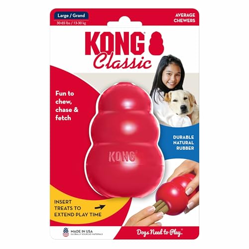 KONG Classic Stuffable Dog Toy, Natural Rubber, for Large Dogs (Pack of 2) - size: Large(2-Pack)