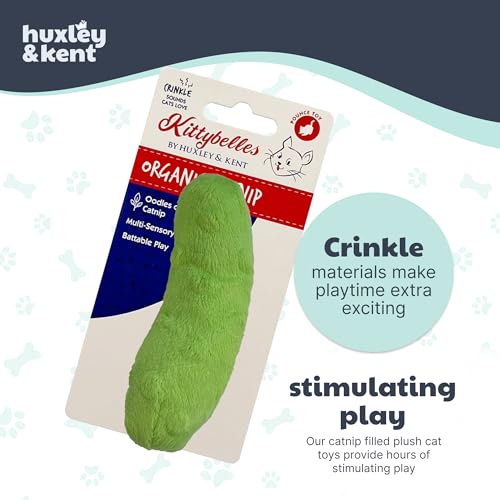 Huxley & Kent Plush Crinkle Catnip Cat Toy, Pickle - style: Pickle