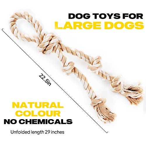 Fida Dog Rope Toys for Large Dogs, Tough Tug of War Dog Toys - color: White-1 handle