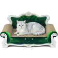Luxury Cardboard Cat Scratcher Sofa Bed, Couch Shaped Cat Scratching Board, Cat Scratch Lounge with Catnip, Cat Scratcher for Indoor Cats (Green Crown) - color: Green Crown