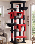 Globlazer 74in Gothic Heavy Duty Cat Tree Tower for Indoor Large Cats, S74 - color: Red Black