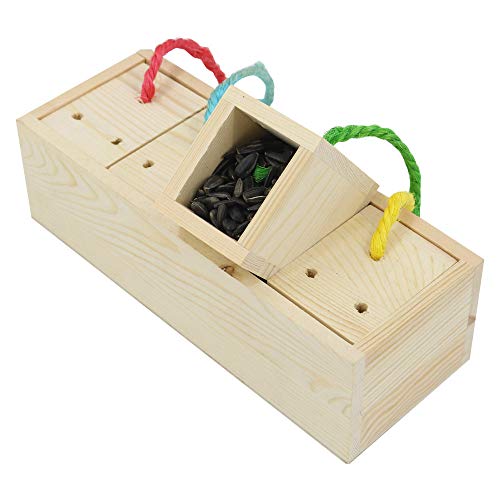 YINGGE Wooden Bird Foraging Feeder Toys, Intelligence Toys for Medium and Large Parrots Sun Conures, Caique, Cockatoo, African Grey, Macaws, Amazon