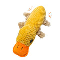 Yellow Duck Plush Chew Dog Toy, 11.2 in, Squeaker and Rope - color: Yellow Duck