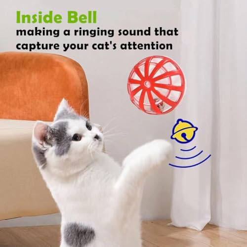 Cat Jingle Balls Toys 20Pcs 10 Styles 1.5" Plastic with Bells - Indoor Kitten Rattle Toy, Gift Box for Safe Play, Training & Interactive Fun - size: 20 Pcs 10 Styles