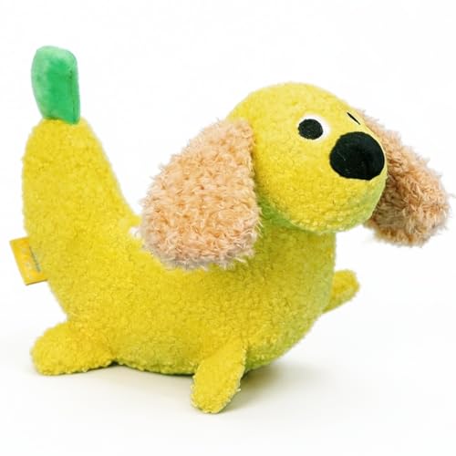 Plush Banana Dog Squeaky Toys, Stuffed Dog Chew Toys for All Breeds - color: Banana Dog