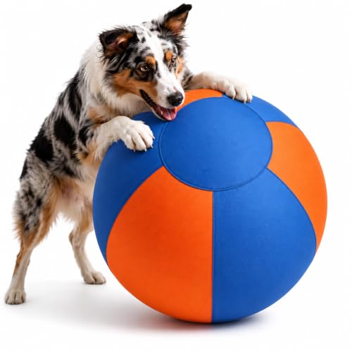 Herding Ball for Dogs, Durable Giant Herding Dog Toy for Aggressive Chewers, Inflatable Interactive Outdoor Play Ball for Medium & Large Dogs (25 Inch) - size: Large