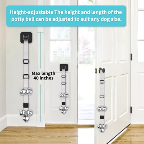 COOYOO Dog Doorbells, Adjustable Potty Training Dog Bells, Upgraded for Training Your Puppy The Easy Way, Premium Quality Housetraining Hanging Bell-5 Extra Large Loud 1.5 DoorBells - color: 05-Grey