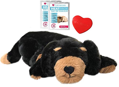 Plush Heartbeat Toy - Calming Anxiety Relief Toys for Puppies and Kittens - Heartbeat in a Soft Comforting Pet Plush for Dogs and Cats (Black and Brown) - color: Black and Brown