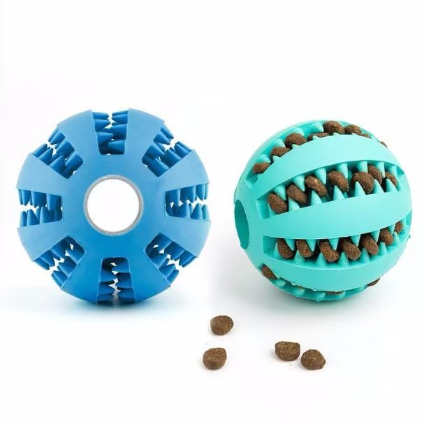 1pcs Interactive Dog Puzzle Toy - Durable Treat Dispensing Chew Ball, 2.4"(6cm) Diameter, Red - color: Red