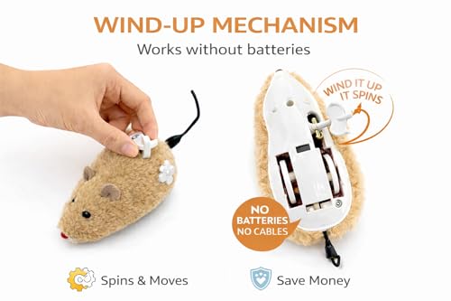ZYLOSTORE CAT Toy, Mouse for Cats, Interactive Toy, for Indoor Cats,Pack of 2 MICE,Automatic CAT Toy,
