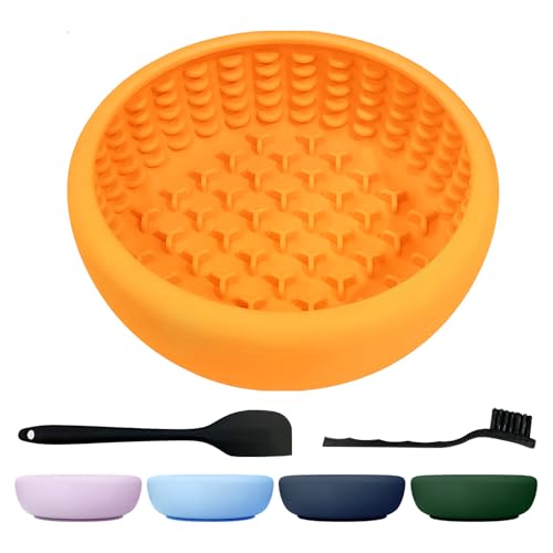 SmartTail Slow Feeder Dog Bowls, BPA-Free Lick Bowl for Dogs - color: yellow, size: L