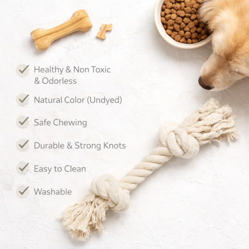Dog Rope Toys for Large/Medium Aggressive Chewers, Tough Cotton Chew Toy, 39 Inch 5 Knots Indestructible, Tug of War Dog Pull Rope Teeth Cleaning (2 Knots (Pack of 2)) - size: 2 knots (Pack of 2)