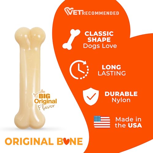 Nylabone Power Chew Original Bone Dog Chew Toy, Original Flavor, Medium - size: Medium