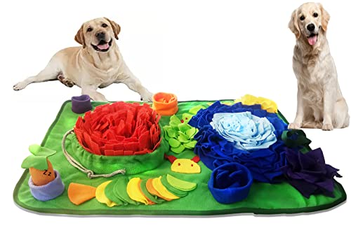Snuffle Mat Dogs 31.5"x19.7" Large Pet Feeding Mats Puppy Sniffing Pad,Cat Doggies Interactive Puzzle Toys for Multiple Breeds Encourages Natural Foraging Skills,Training (Sea Orange(31.5"x19.7")
