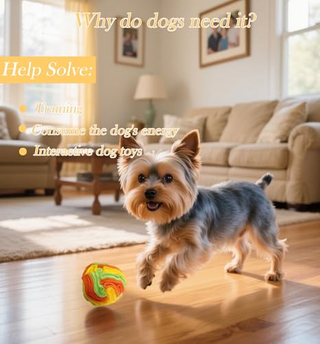 Interactive Dog Snuffle Ball for Puppy (Yellow and Orange)