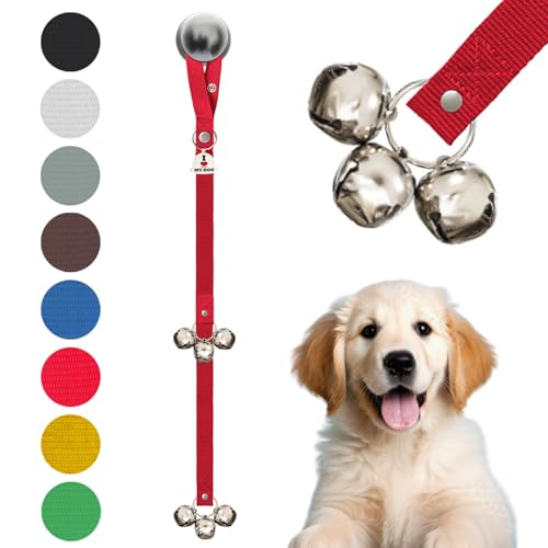 Caldwell's Pet Supply Co. Dog Potty Bells, Dog Door Bell, Bells to Go Outside, Potty Training Bell, Dogs Doorbell, Dogs Potty Doorbell, Ring to Go Pee, All Breed Puppy Training Tool - color: Red, size: One Potty Bell