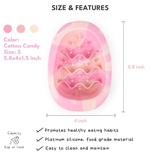 CHEWFFON Dog & Cat Lick Mat Bowl with Suction Cups, Cotton Candy Small - color: Cotton Candy, size: Small