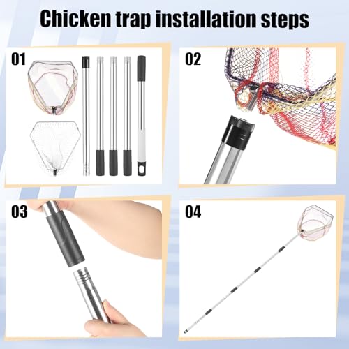 Chicken Catching Net 2 Pcs, Bird Catching Net, 32" to80 Animal Catching Net