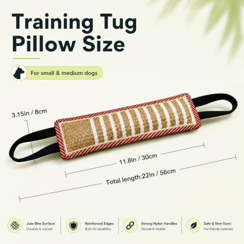 DGSL Dog Tug Toy Dog Bite Jute Pillow Pull Toy 4 Packs - color: 4 red