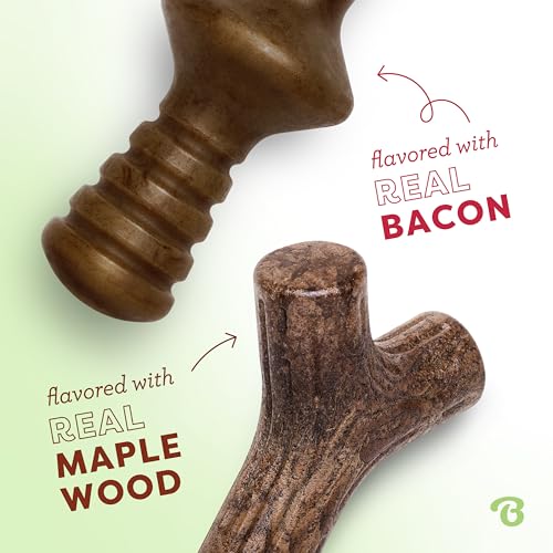 Benebone 2-Pack Maplestick/Zaggler Durable Dog Chew Toys, Dog Bones, Large - size: Large, style: Maplestick/Zaggler