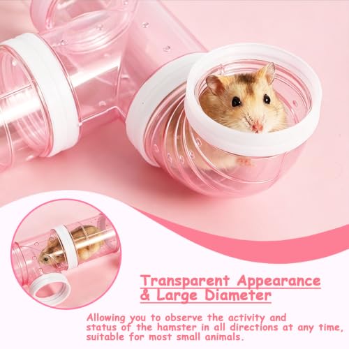 2 Hamster Tubes Kits, DIY Hamster Tunnel Adventure External Pipe - color: Pink