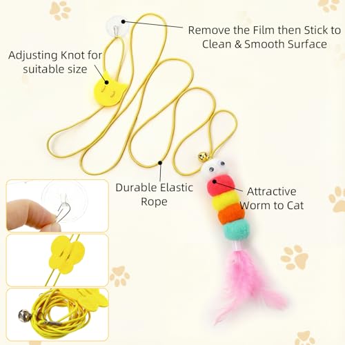 Leitee 40 Pcs Cat Toys Bulk, Feather Interactive for Indoor Cats