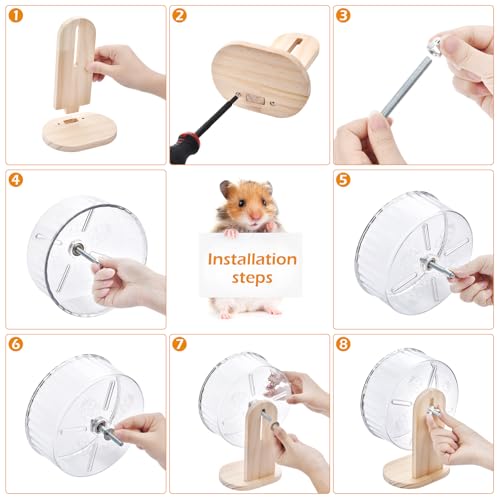 Hamster Play Wooden Platform， 4-piece Hamster cage Accessory Toy Set