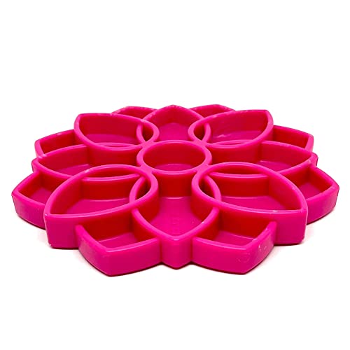 SodaPup Mandala eTray – Durable Slow Feeder Tray Made in USA from Non-Toxic, Pet-Safe, Food Safe Material for Mental Stimulation, Calming, Avoiding Overfeeding, Slow Eating, Healthy Digestion & More - color: eTray Mandala Pink