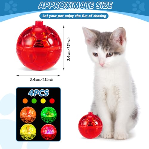 Frienda 4 Pcs Light up Cat Ball LED Motion Ghost Hunting Cat Ball, Classic - color: Classic