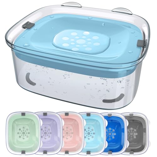 AONKEY 3L Dog Water Bowl No Spill, 101oz Large Spill Proof Dog Bowl Reduce Refill, Anti Splash No Mess Dispenser Dripless Slow Drinking Water Bowl for Sloppy Messy Drinkers (Sky Blue) - color: Sky Blue