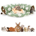 BWOGUE Bunny Tunnel Bed, 2-in-1 Collapsible Rabbit Tunnel Hideout with Mat - color: Flower Green