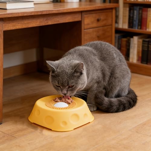 Dog Lick Bowl with Ball,Lick Ball Bowl for Dogs,Dog Licking Bowl with Rolling Ball,Slow Feeder Ball Bowl to Slow Pet Eating,Rolling Ball Dog Bowl Give Pet More Time to Enjoy Eating. (Blue) - color: Blue